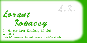 lorant kopacsy business card