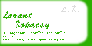 lorant kopacsy business card